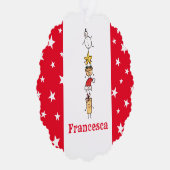 Persoonlijke kersttekens ornament kaart (Rechts)