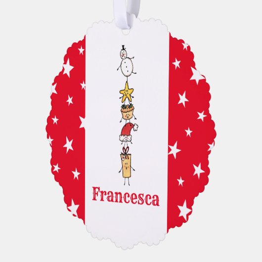 Persoonlijke kersttekens ornament kaart (Links)