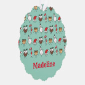 Persoonlijke kersttekens ornament kaart (Rechts)