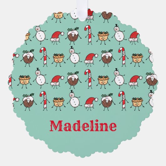 Persoonlijke kersttekens ornament kaart (Voorkant)