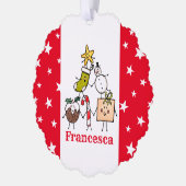 Persoonlijke kersttekens ornament kaart (Links)