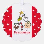 Persoonlijke kersttekens ornament kaart (Voorkant)