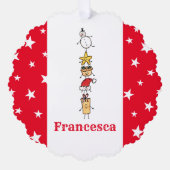 Persoonlijke kersttekens ornament kaart (Voorkant)