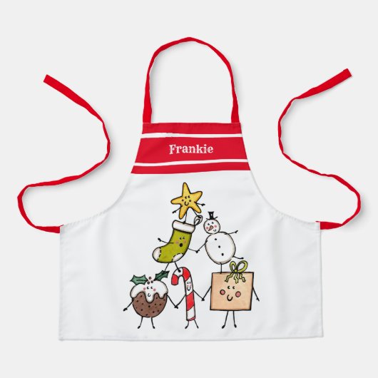 Persoonlijke kersttekens schort (Voorkant)
