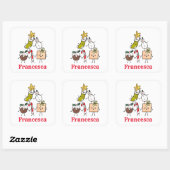 Persoonlijke kersttekens vierkante sticker (Vel)