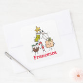 Persoonlijke kersttekens vierkante sticker (Envelop)