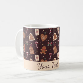 Persoonlijke kersttheemok met gemberkoek koffiemok