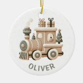 Persoonlijke Kersttrein voor Kinderen Keramisch Ornament (Voorkant)