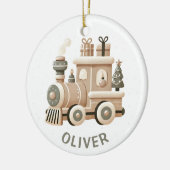 Persoonlijke Kersttrein voor Kinderen Keramisch Ornament (Links)