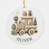 Persoonlijke Kersttrein voor Kinderen Keramisch Ornament (Achterkant)