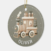 Persoonlijke Kersttrein voor Kinderen Keramisch Ornament (Links)