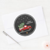 Persoonlijke kersttruckers ronde sticker (Envelop)