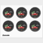 Persoonlijke kersttruckers ronde sticker (Vel)