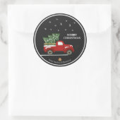 Persoonlijke kersttruckers ronde sticker (Tas)
