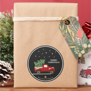 Persoonlijke kersttruckers ronde sticker
