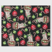 Persoonlijke kerstUnicorns Cadeaupapier (Vlak)