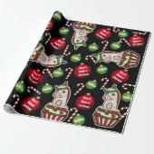 Persoonlijke kerstUnicorns Cadeaupapier (Uitgerold)