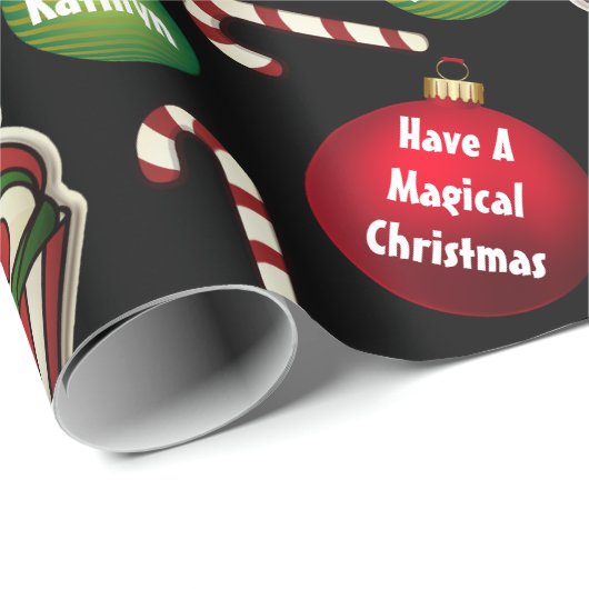 Persoonlijke kerstUnicorns Cadeaupapier (Rol Hoek)