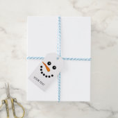 Persoonlijke kerstvakantie met Cute Snowman Cadeaulabel (Met Touw)