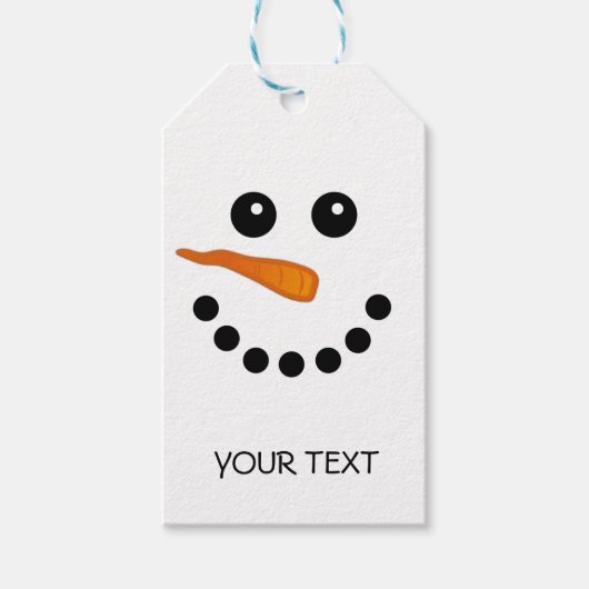 Persoonlijke kerstvakantie met Cute Snowman Cadeaulabel (Voorkant)