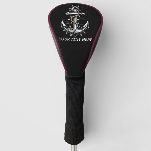 Persoonlijke Kerstverlichting Bootzeilen Golfheadcover (Voorkant)