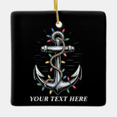 Persoonlijke Kerstverlichting Bootzeilen  Keramisch Ornament (Voorkant)