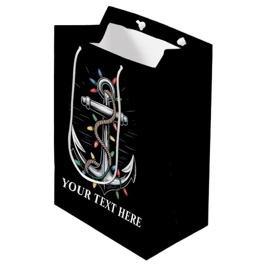 Persoonlijke Kerstverlichting Bootzeilen Medium Cadeauzakje (Voorkant Gekanteld)