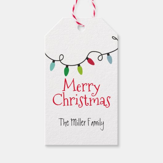 Persoonlijke kerstverlichting cadeaulabel (Voorkant)