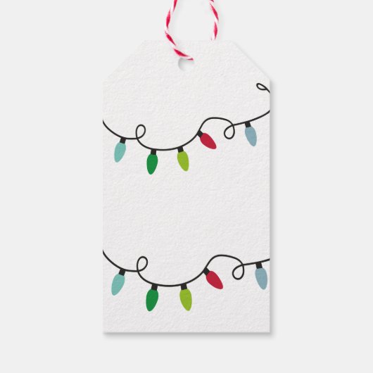 Persoonlijke kerstverlichting cadeaulabel (Achterkant)