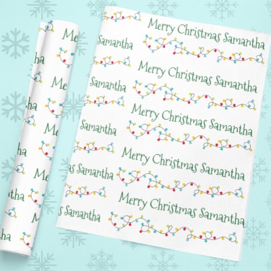 Persoonlijke Kerstverlichting Naam Op Maat Cadeaupapier