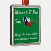 Persoonlijke kerstversiering El Paso TX Metalen Ornament (Rechts)