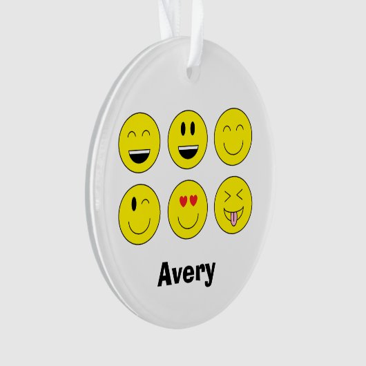 Persoonlijke kerstversiering "Emojis" Ornament (voorkant)