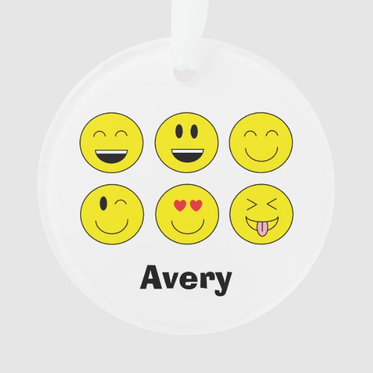 Persoonlijke kerstversiering "Emojis" Ornament (voorkant)