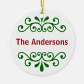 Persoonlijke kerstversiering in Groen Keramisch Ornament (Voorkant)