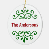 Persoonlijke kerstversiering in Groen Keramisch Ornament (Links)