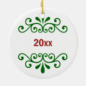 Persoonlijke kerstversiering in Groen Keramisch Ornament (Achterkant)