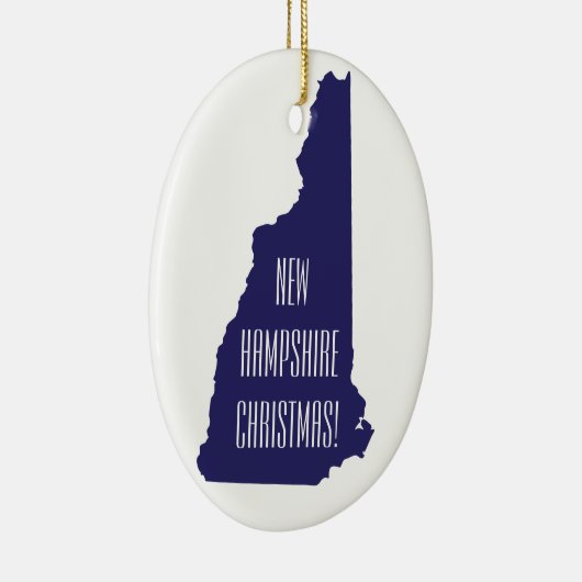 Persoonlijke kerstversiering in New Hampshire Keramisch Ornament (Rechts)