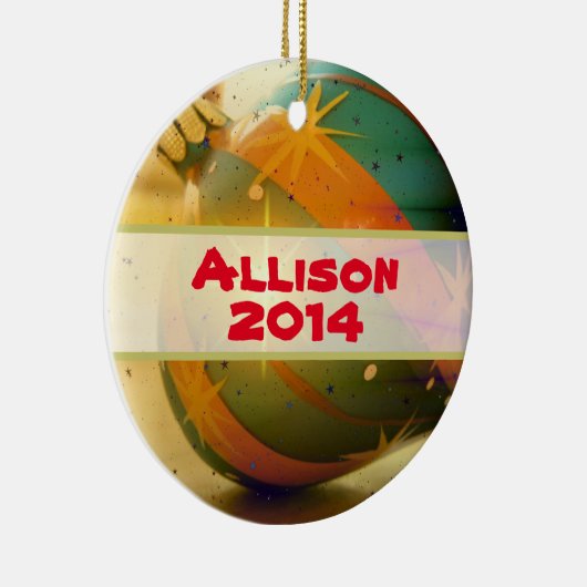 Persoonlijke kerstversiering in Teardrop Keramisch Ornament (Rechts)