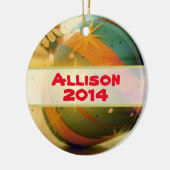 Persoonlijke kerstversiering in Teardrop Keramisch Ornament (Links)