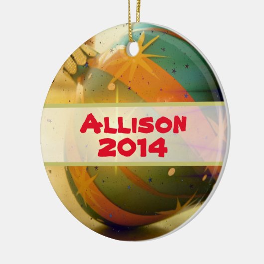 Persoonlijke kerstversiering in Teardrop Keramisch Ornament (Links)