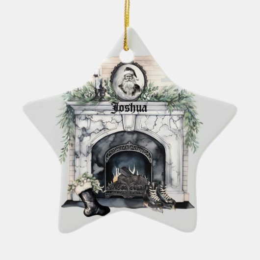 Persoonlijke kerstversiering keramisch ornament (Voorkant)