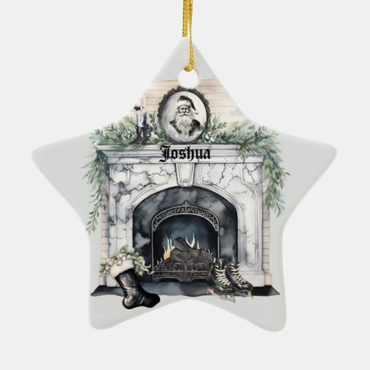 Persoonlijke kerstversiering keramisch ornament (Achterkant)