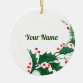 Persoonlijke kerstversiering keramisch ornament (Voorkant)