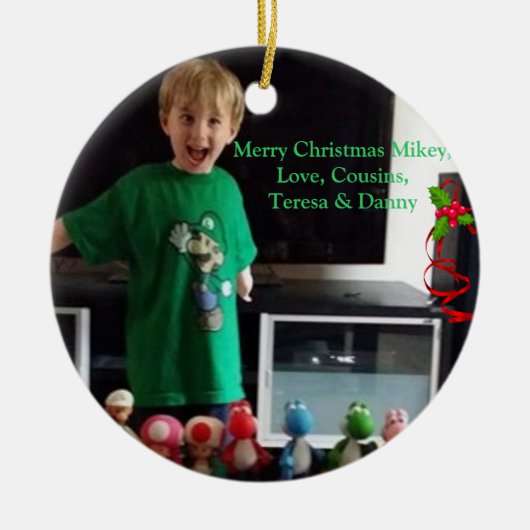 Persoonlijke kerstversiering keramisch ornament (Voorkant)