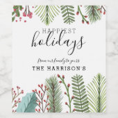 Persoonlijke Kerstversiering Kerst Wijn Etiket (Enkel label)
