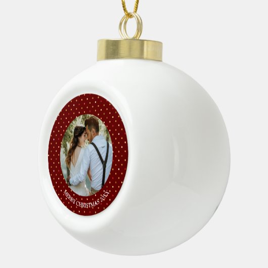 Persoonlijke kerstversiering met fotokeramiek keramische bal ornament (Rechts)