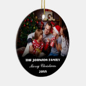 Persoonlijke kerstversiering met foto's keramisch ornament (Rechts)