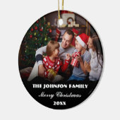 Persoonlijke kerstversiering met foto's keramisch ornament (Links)