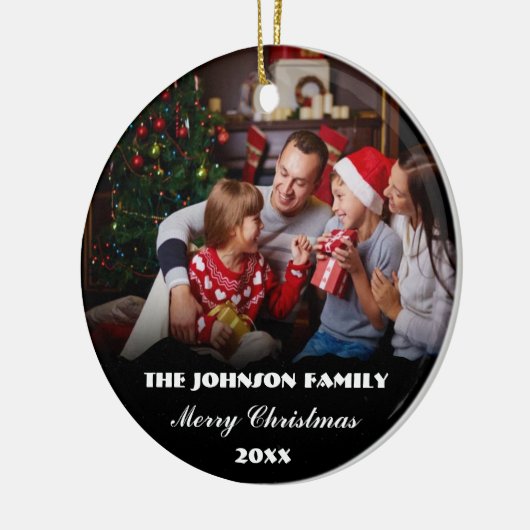 Persoonlijke kerstversiering met foto's keramisch ornament (Links)