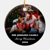 Persoonlijke kerstversiering met foto's keramisch ornament (Achterkant)